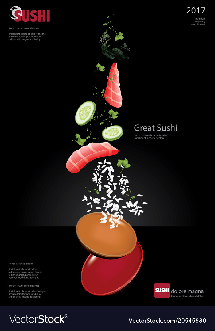 Poster of sushi restaurant Royalty Free Vector Image