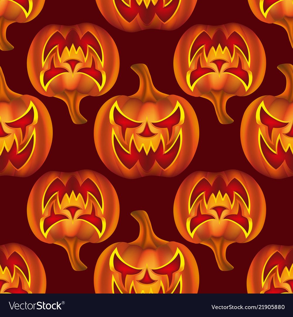 Seamless pattern with pumkins on background vector image Seamless pattern with pumkins on background