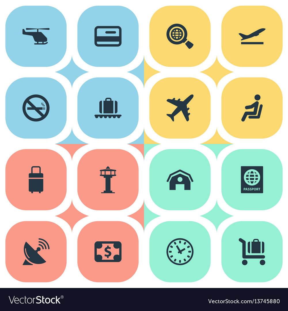 Set of simple plane icons