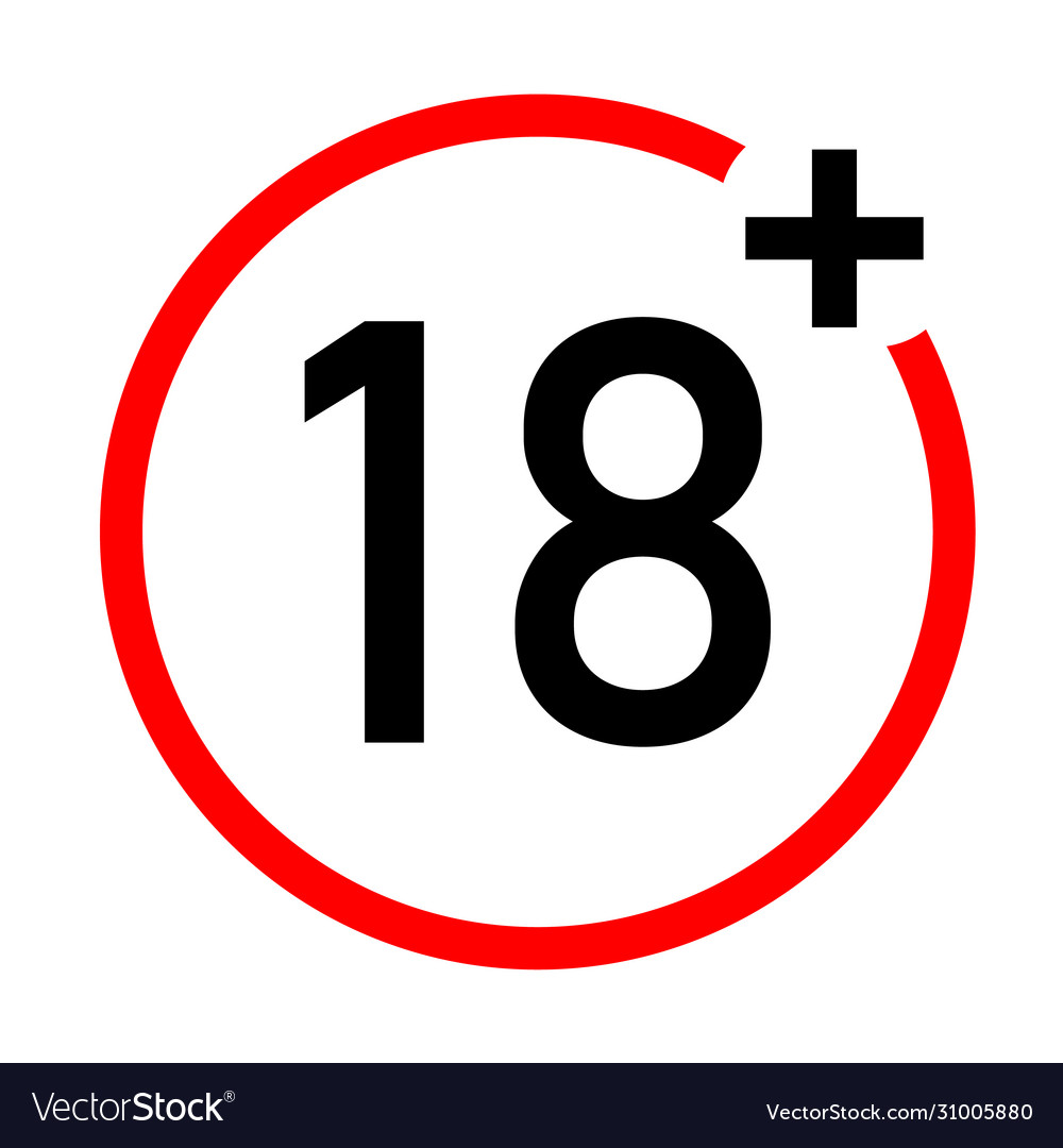 Under 18 not allow icon on white background flat