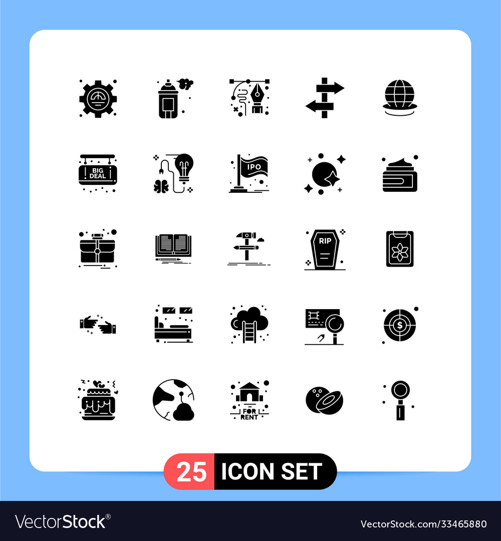 Universal icon symbols group 25 modern solid