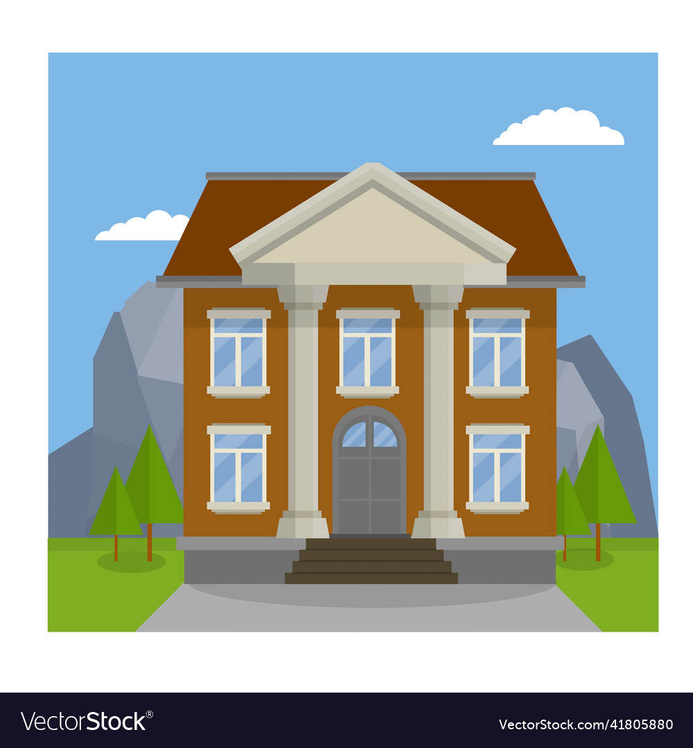 University building with white columns vector image University building with white columns