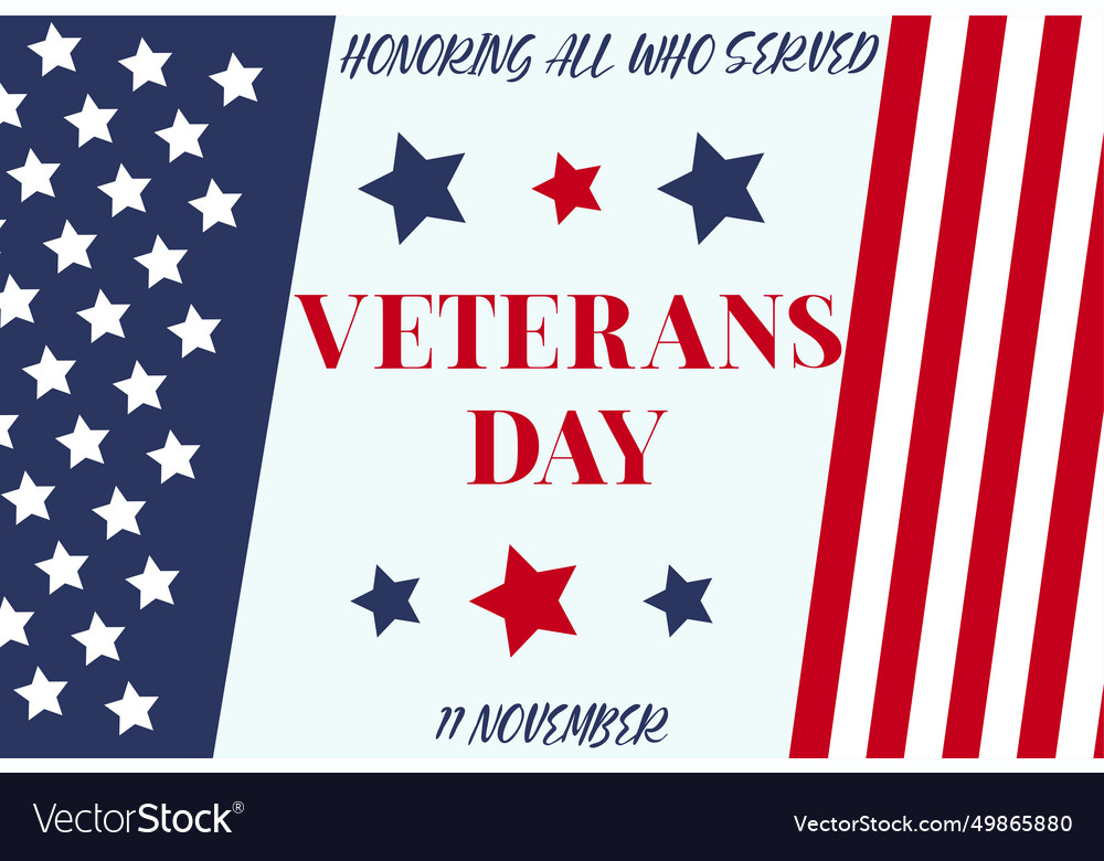 Us Veterans Day Background Happy Royalty Free Vector Image