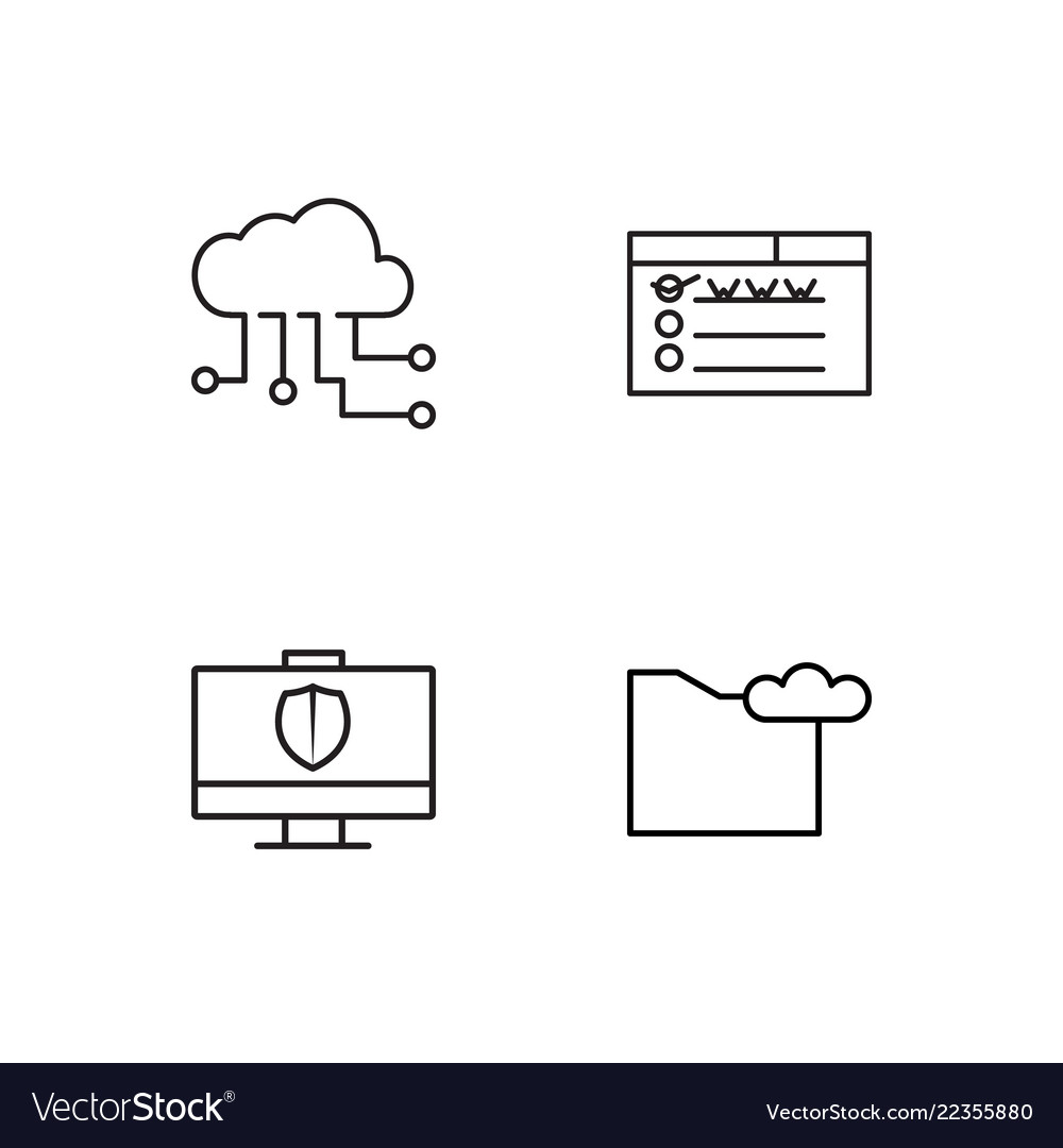 Web simple outlined icons set Vector Image Web simple outlined icons set