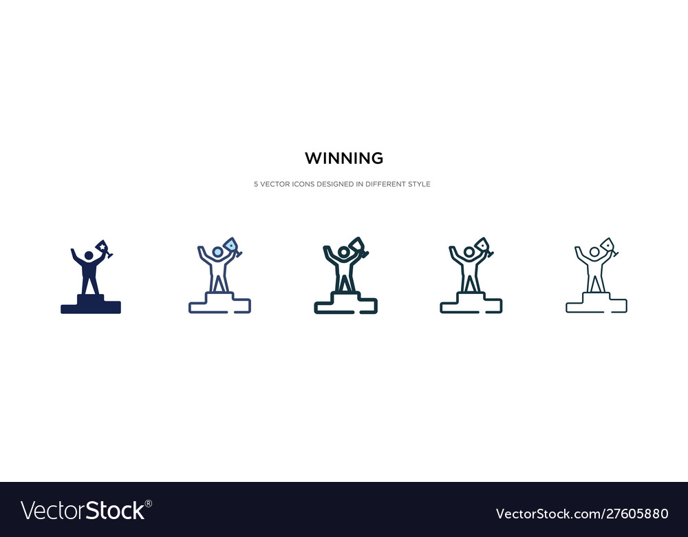 Winning icon in different style two colored