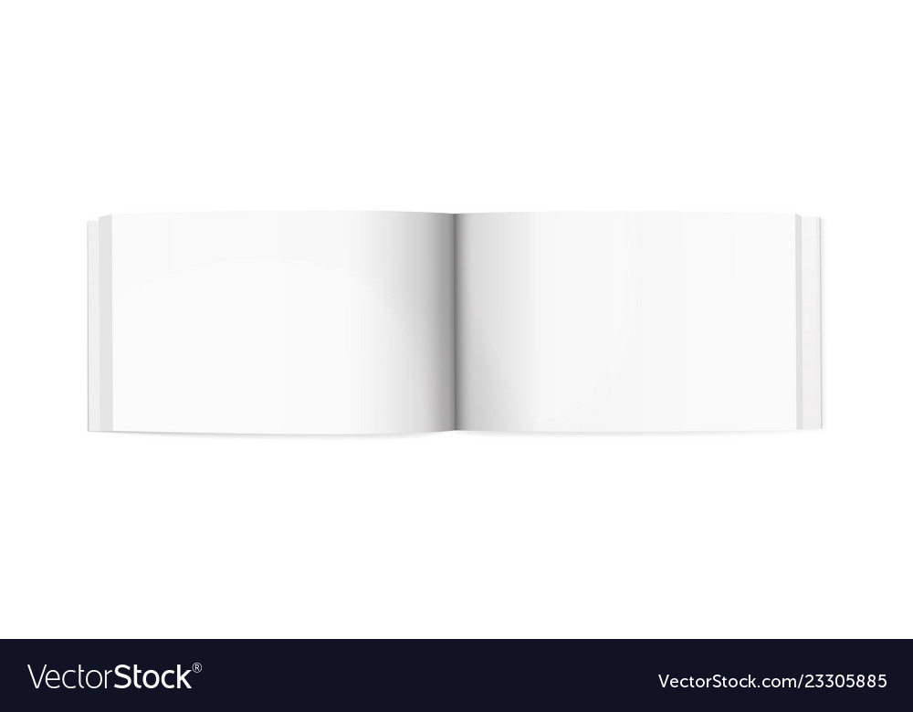 A5 horizontal notepad empty spread mockup isolated vector image A5 horizontal notepad empty spread mockup isolated
