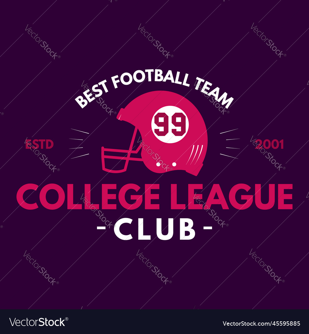 American football logo template-college league Vector Image