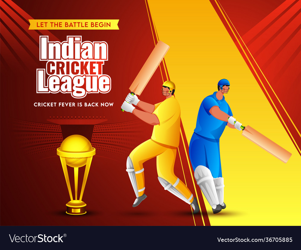 Cartoon two batsman player in different attire vector image Cartoon two batsman player in different attire