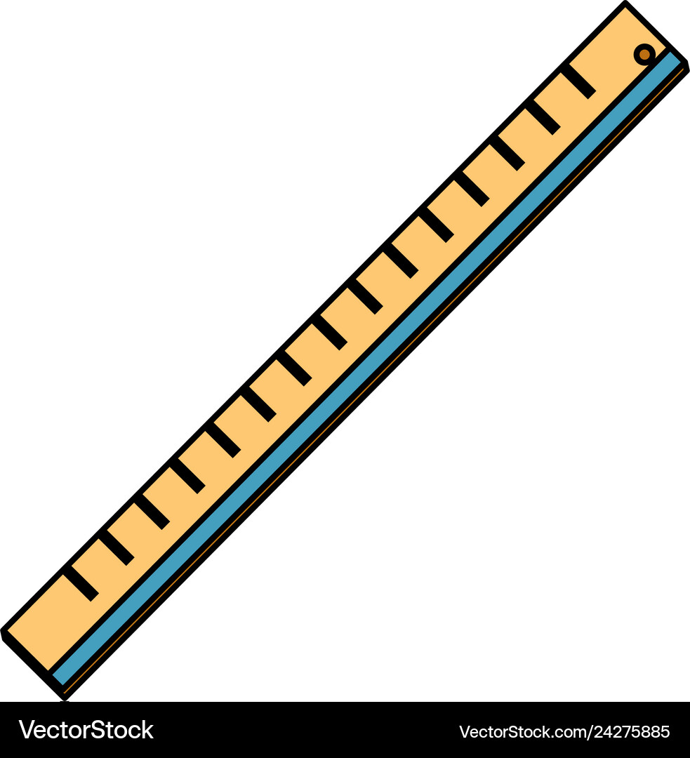 Color plastic ruler education school utensil Vector Image