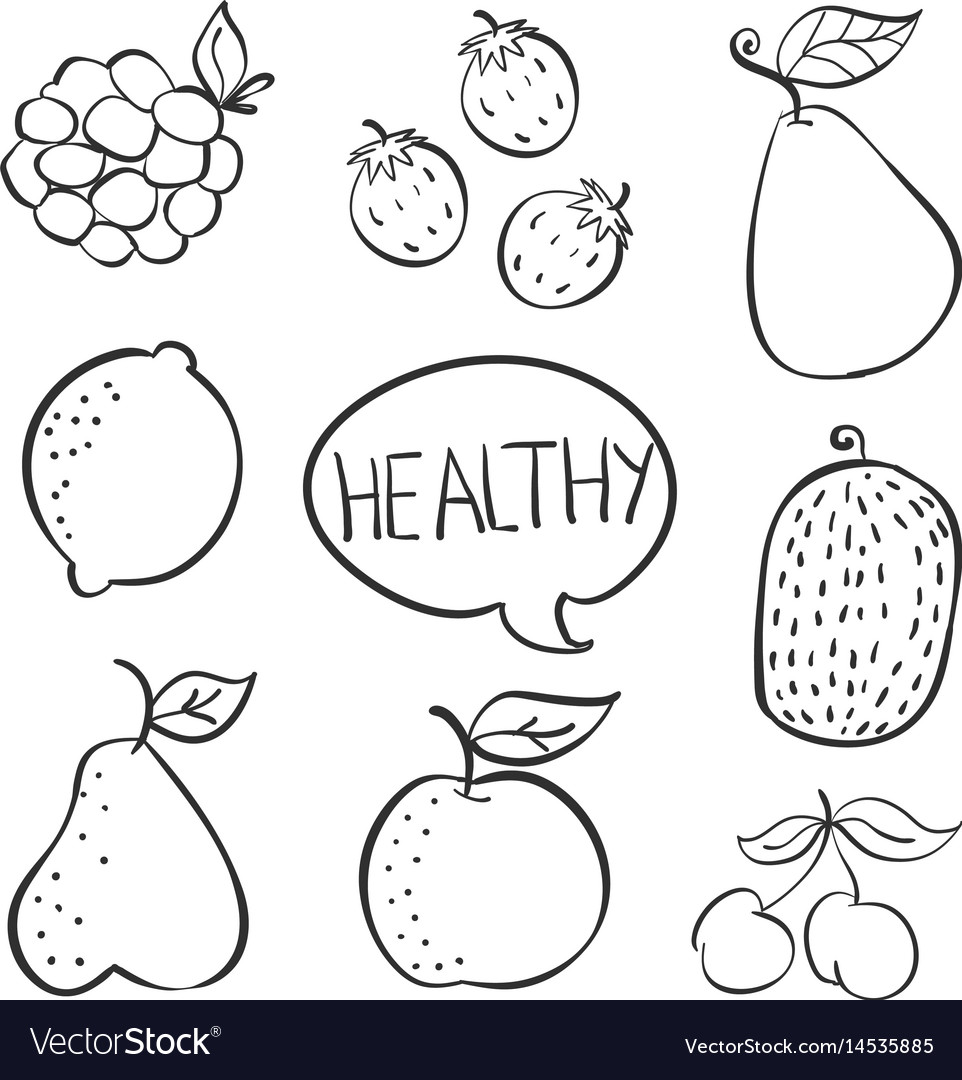 Doodle fruit hand draw collection