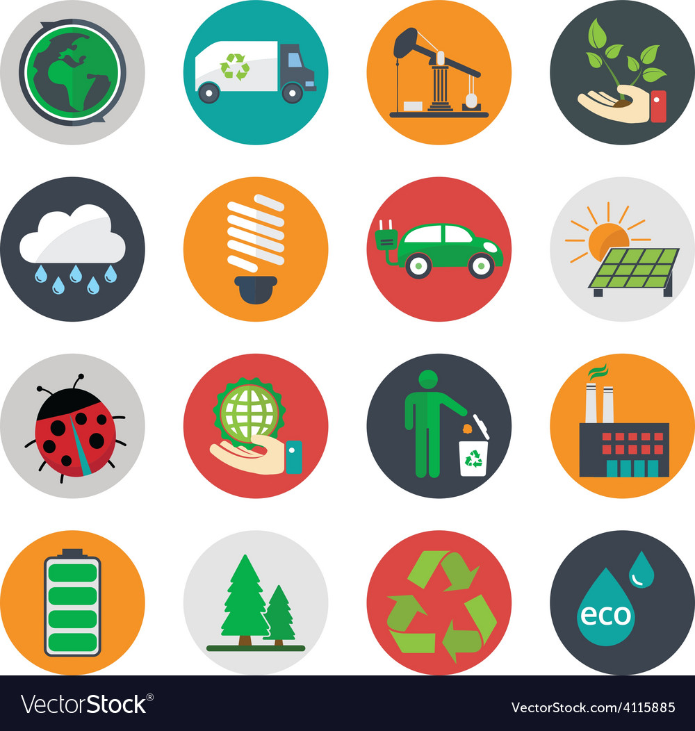 Eco icons Royalty Free Vector Image - VectorStock