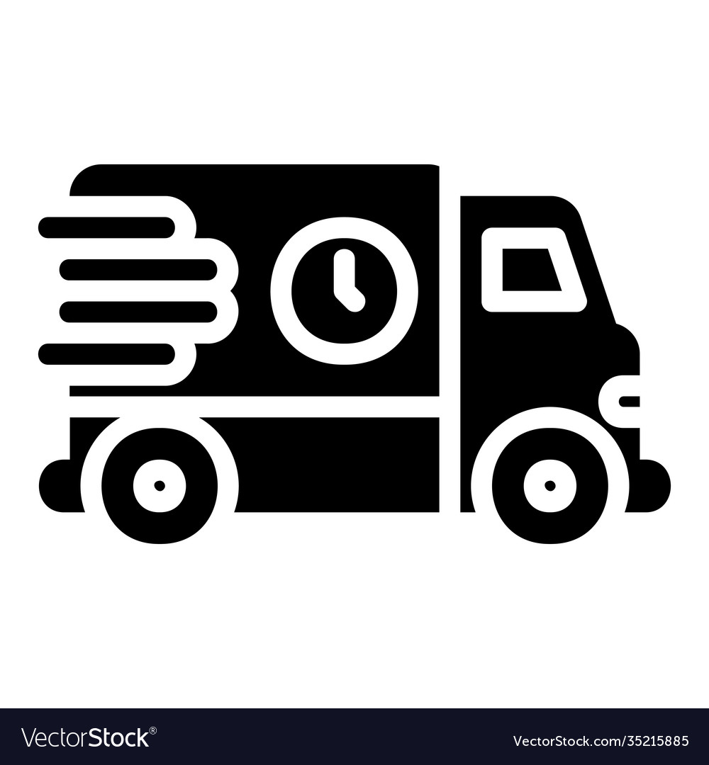 Fast delivery icon in solid style for any projects vector image Fast delivery icon in solid style for any projects