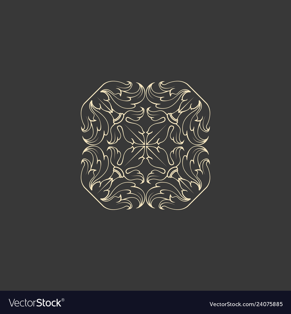 Floral abstract ornament of square shape