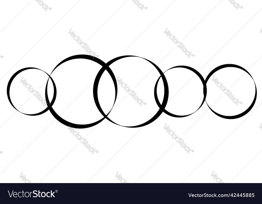 Intersecting overlapping circles rings element Vector Image Intersecting overlapping circles rings element