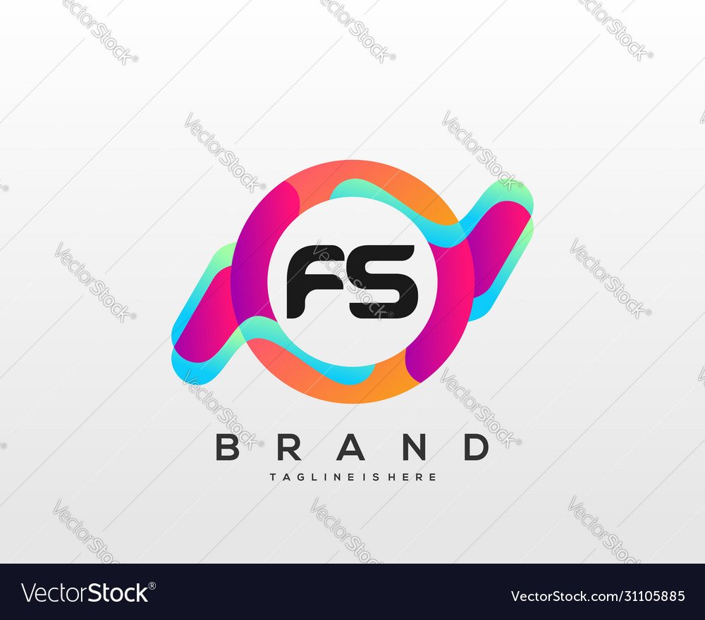 Letter fs initial logo with colorful