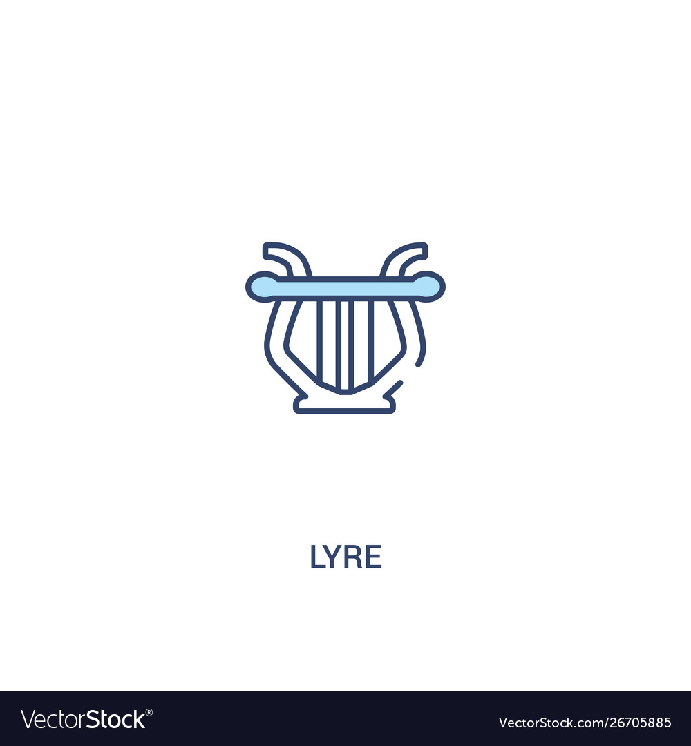 Lyre concept 2 colored icon simple line element Vector Image Lyre concept 2 colored icon simple line element