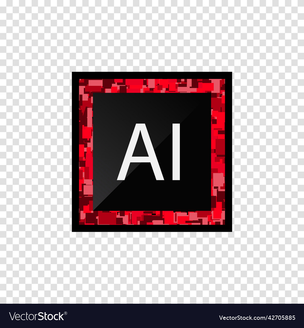 Microchip isolated ai learning and artificial vector image Microchip isolated ai learning and artificial