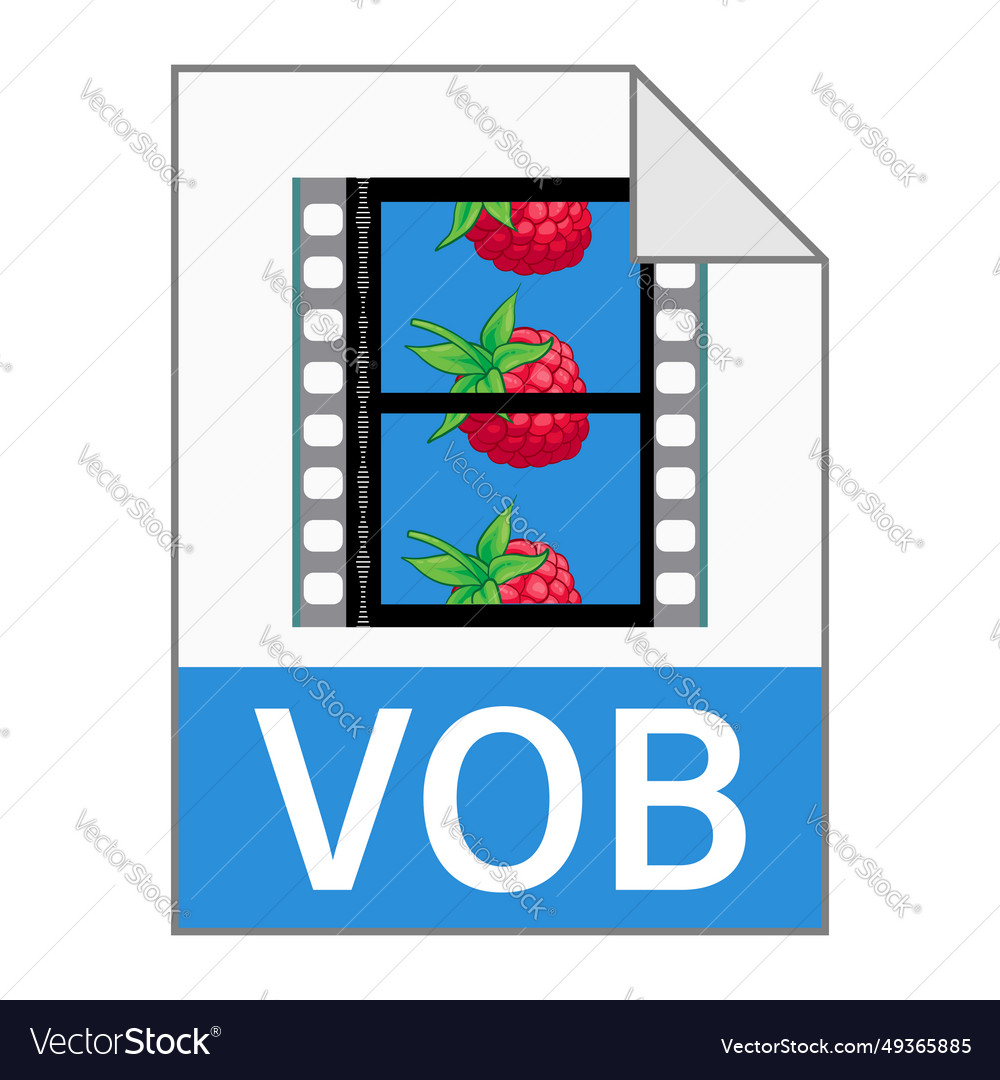 Modern flat design of vob file icon for web vector image Modern flat design of vob file icon for web
