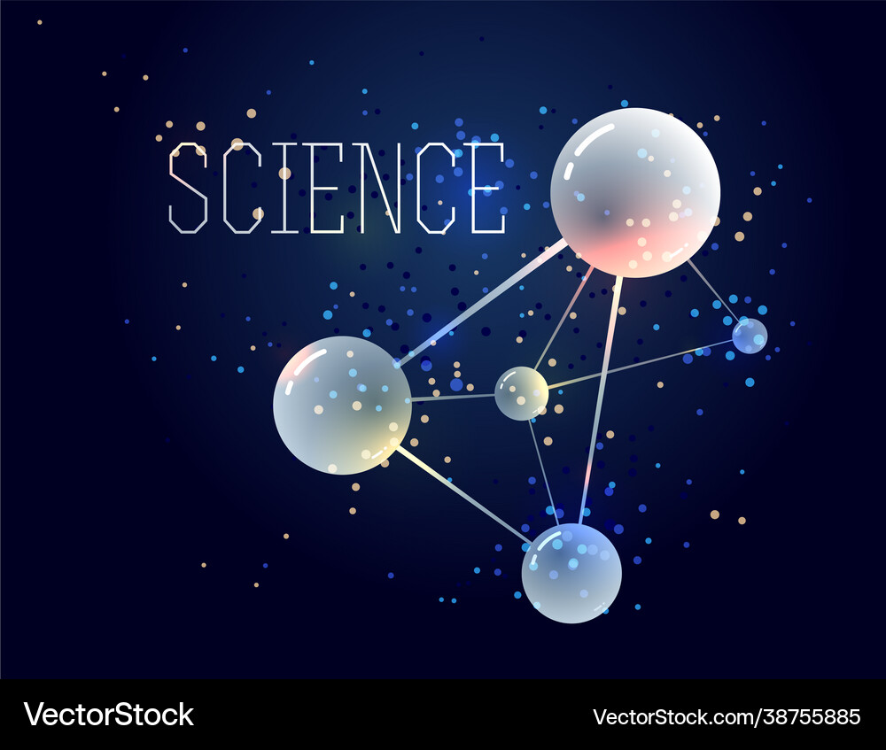 Molecules abstract background 3d dimensional Vector Image
