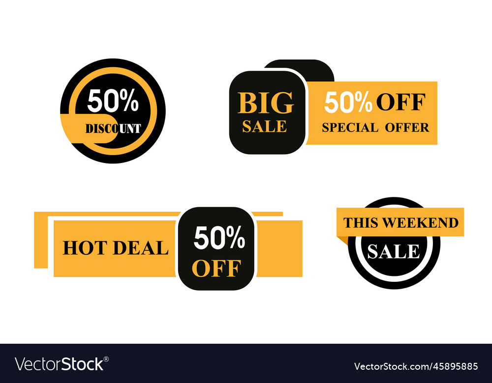 Sale round banner set circle special offer tag