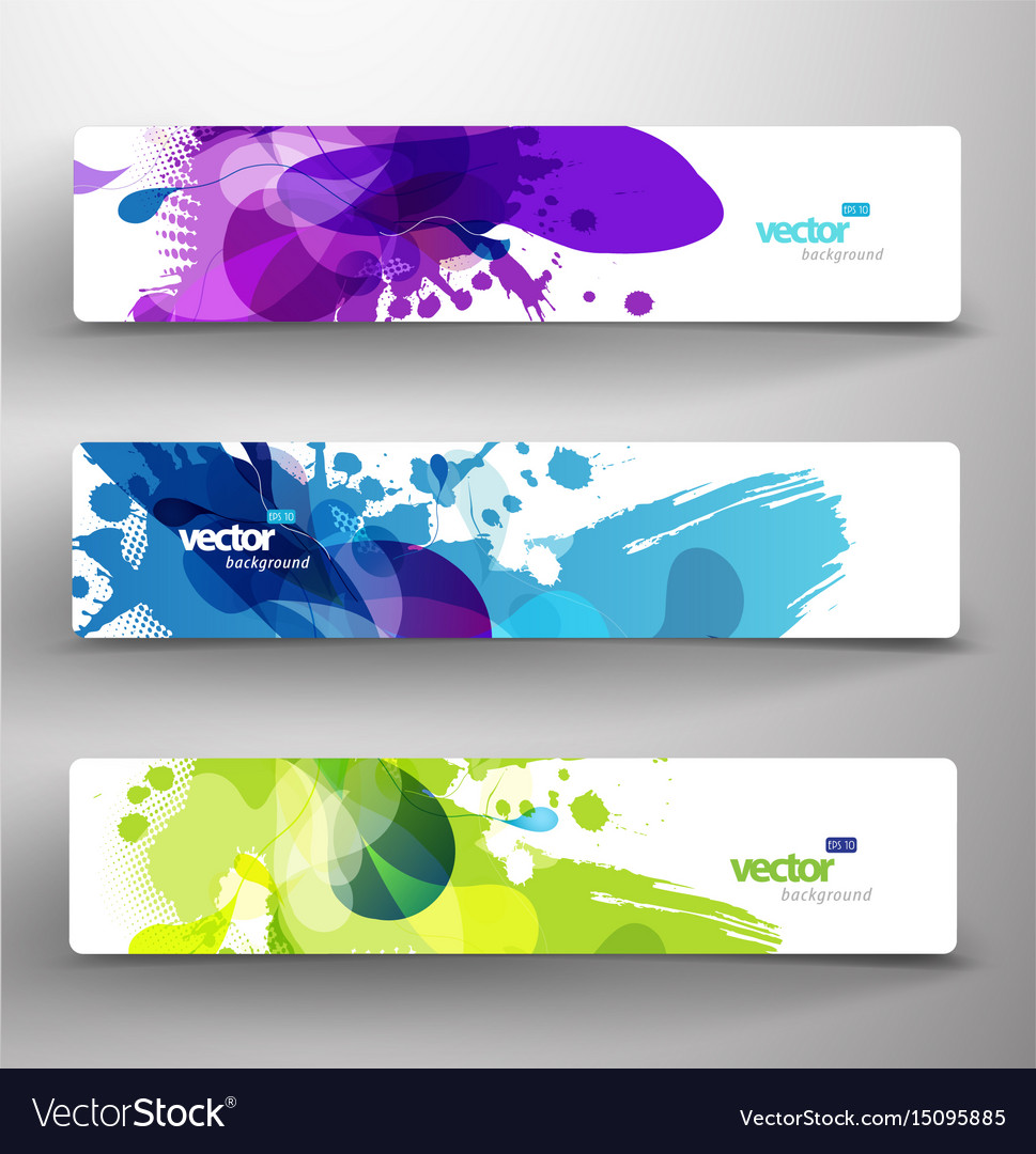 Set of three abstract colorful headers