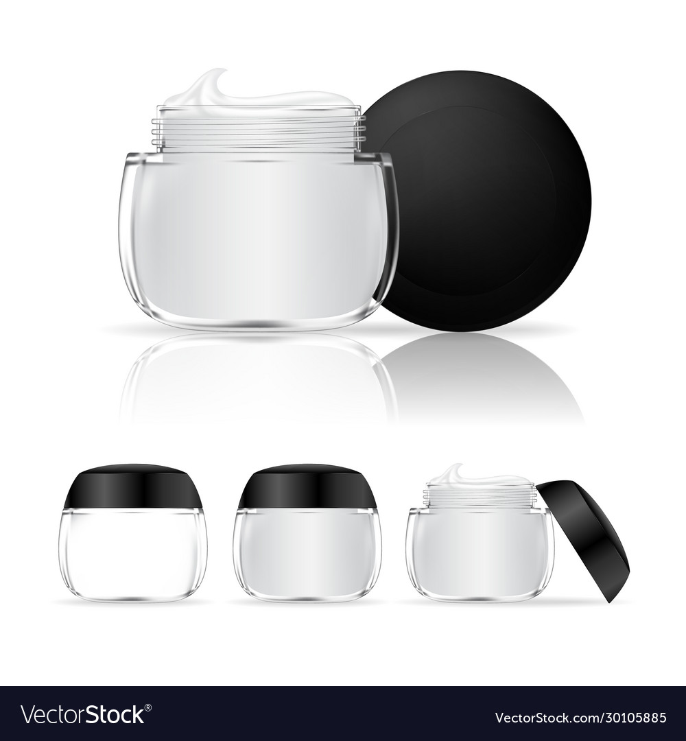 Transparent cream jar package Royalty Free Vector Image