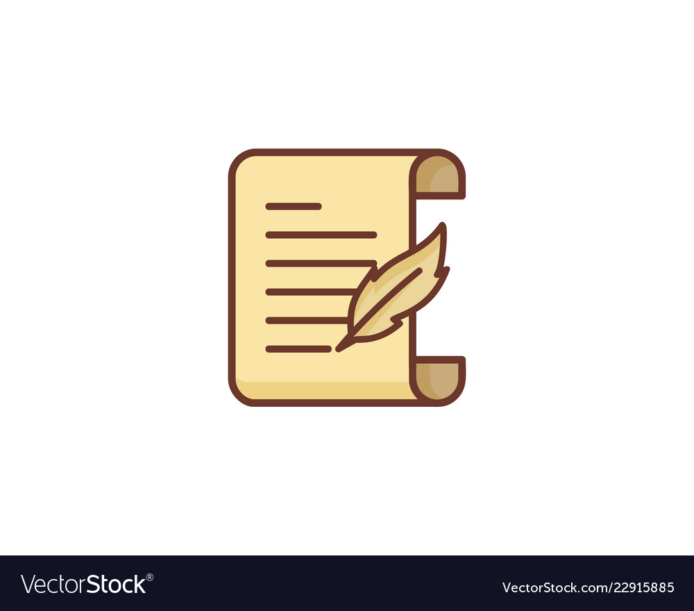 Write paper scroll logo icon design