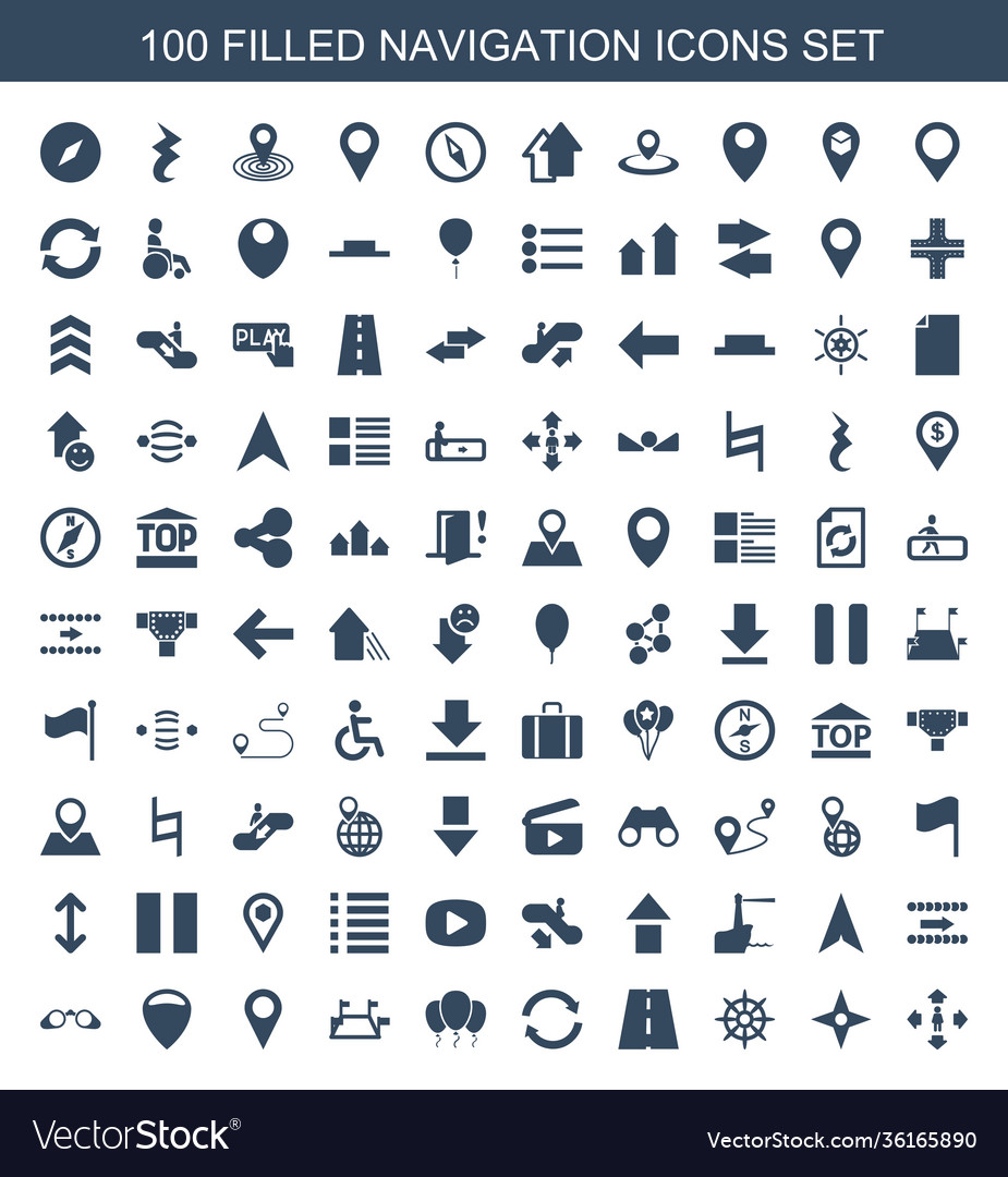 100 navigation icons