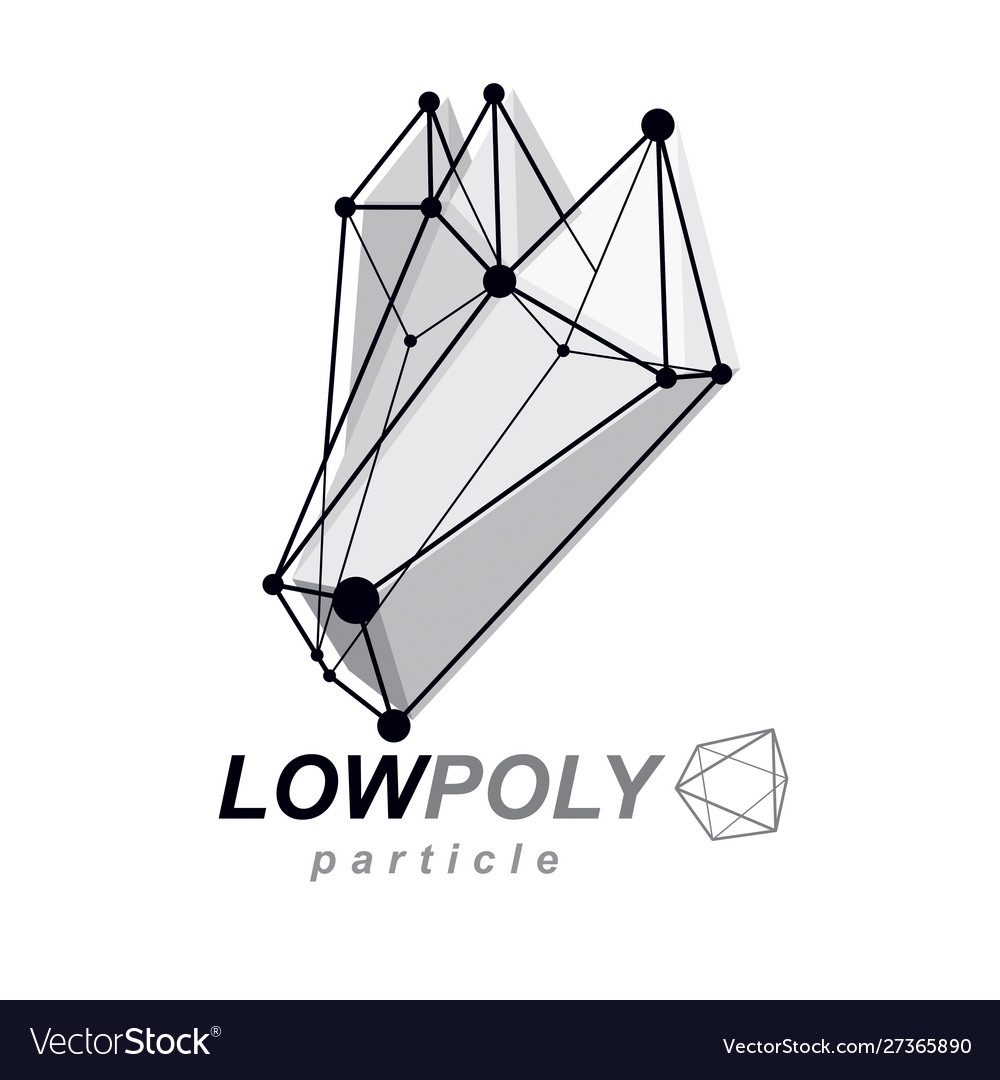 3d design abstract faceted shape technology