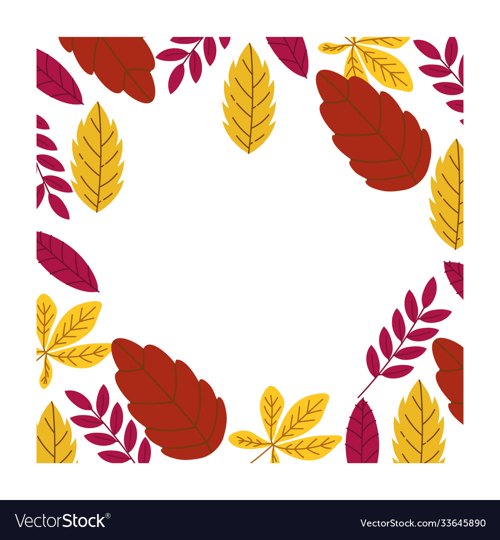 Autumn season leafs botanical frame decoration