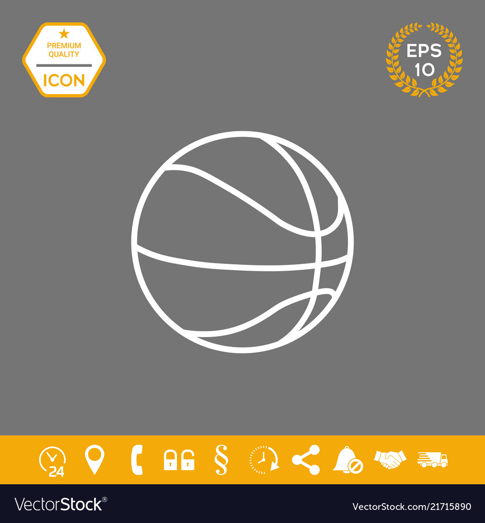 Basketball ball line icon graphic elements Vector Image