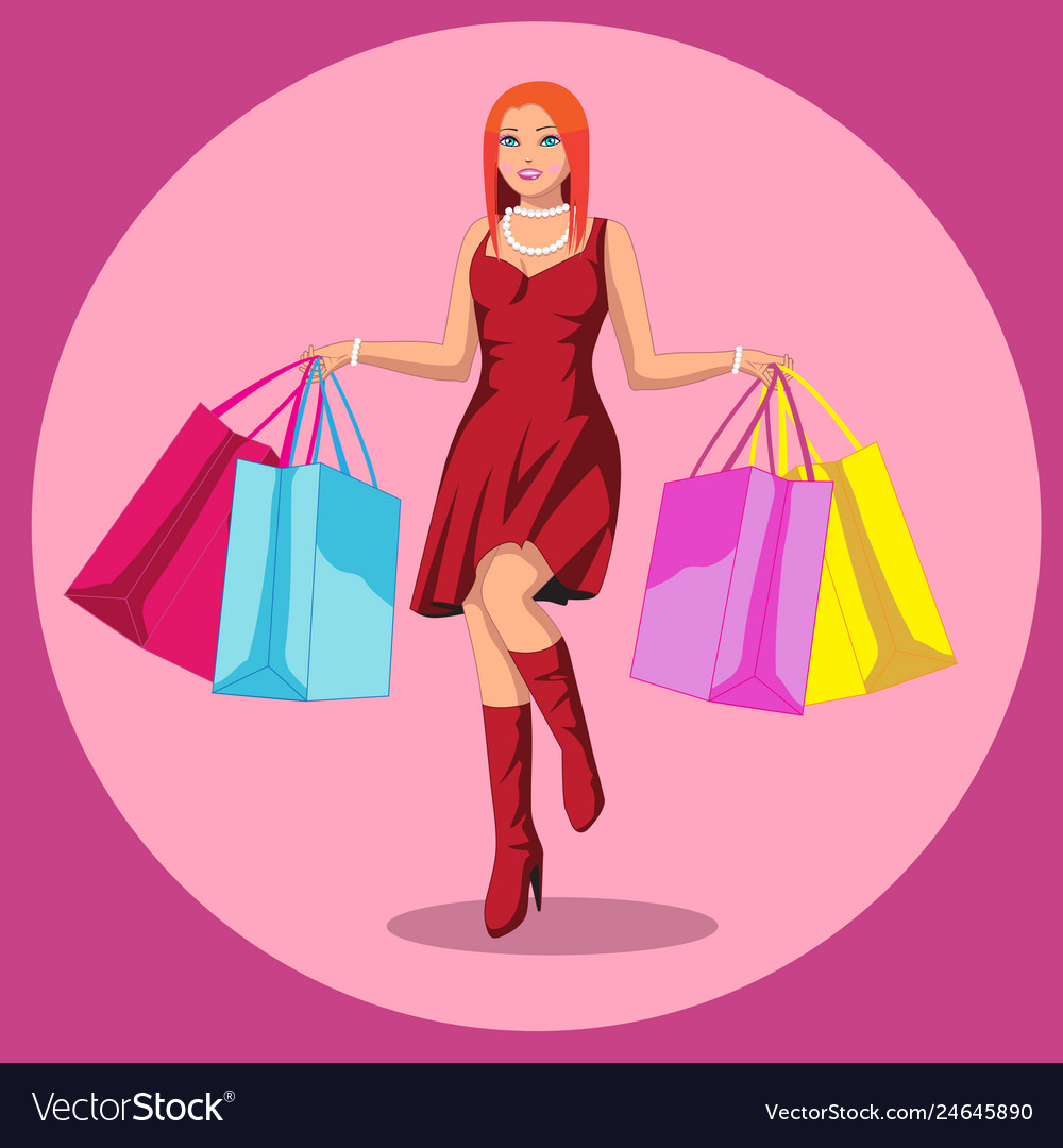 Beautiful woman is shopping the girl