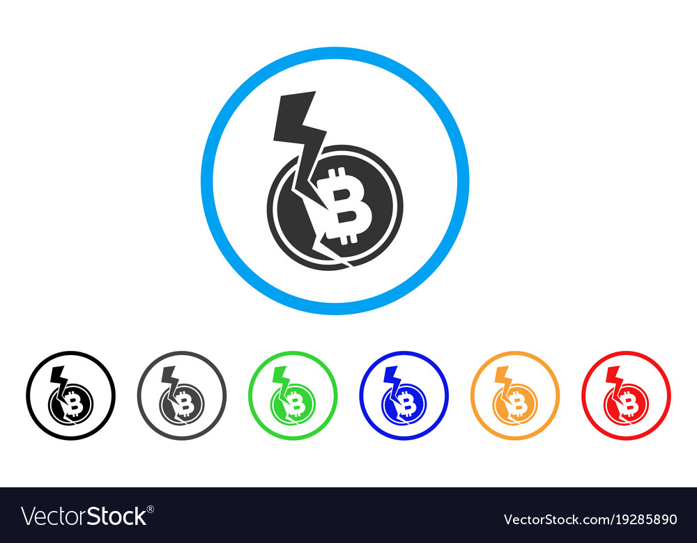 Bitcoin crash lightning rounded icon