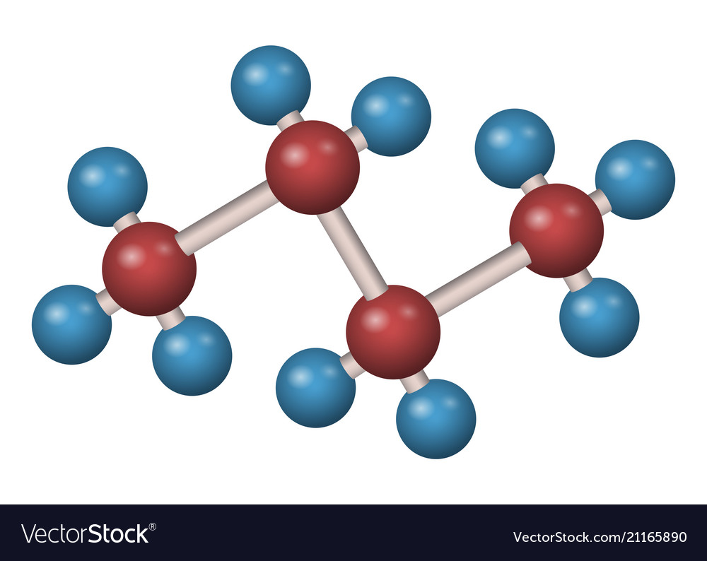 Molecular Model Of Butane Stock Illustration Illustration Of Atom | My ...