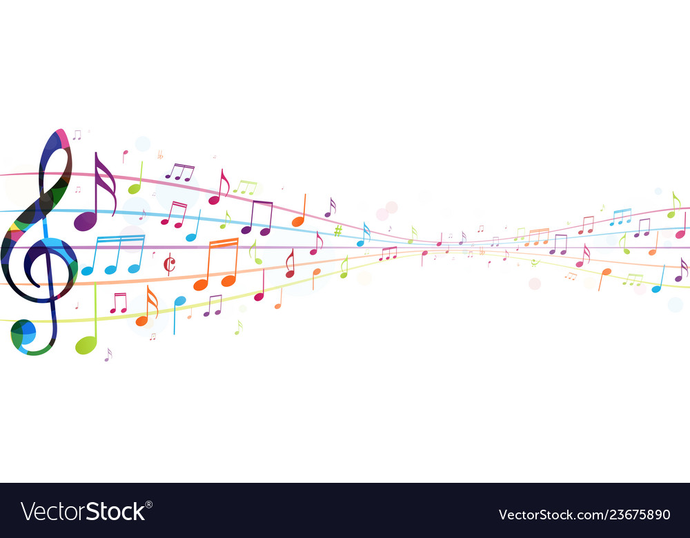 Colorful music notes background Royalty Free Vector Image