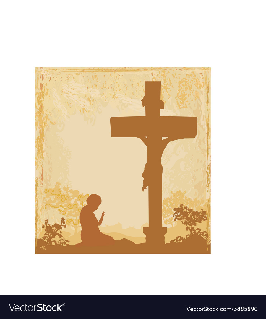 Cross Prayer Background - Grunge Style