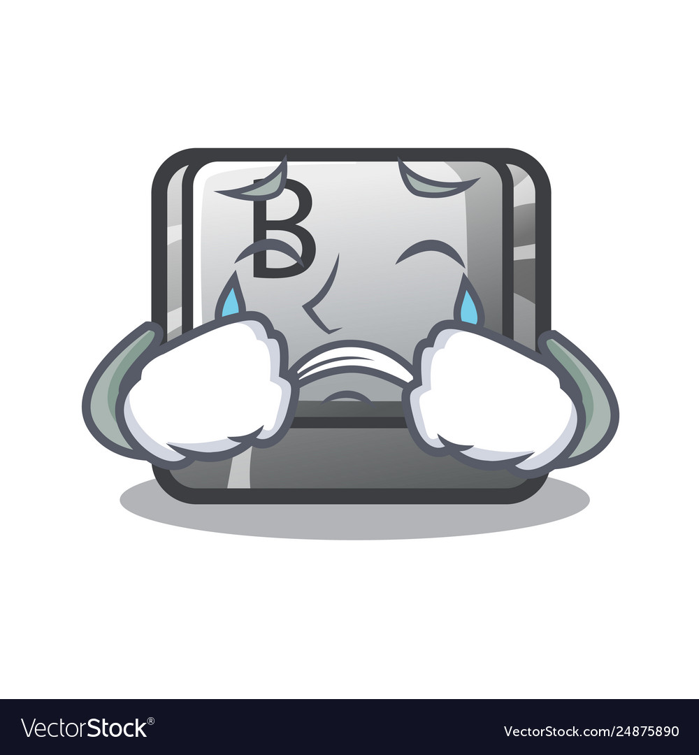 Crying button b on a mascot keyboard vector image Crying button b on a mascot keyboard