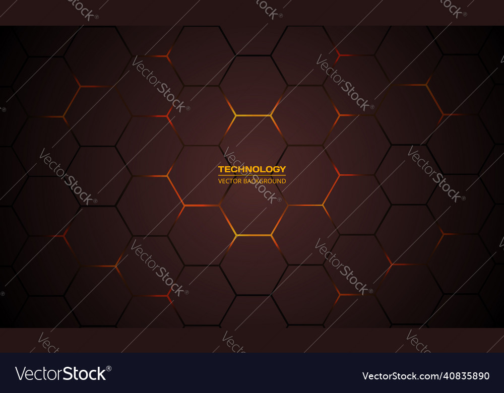 Dark red hexagonal technology abstract