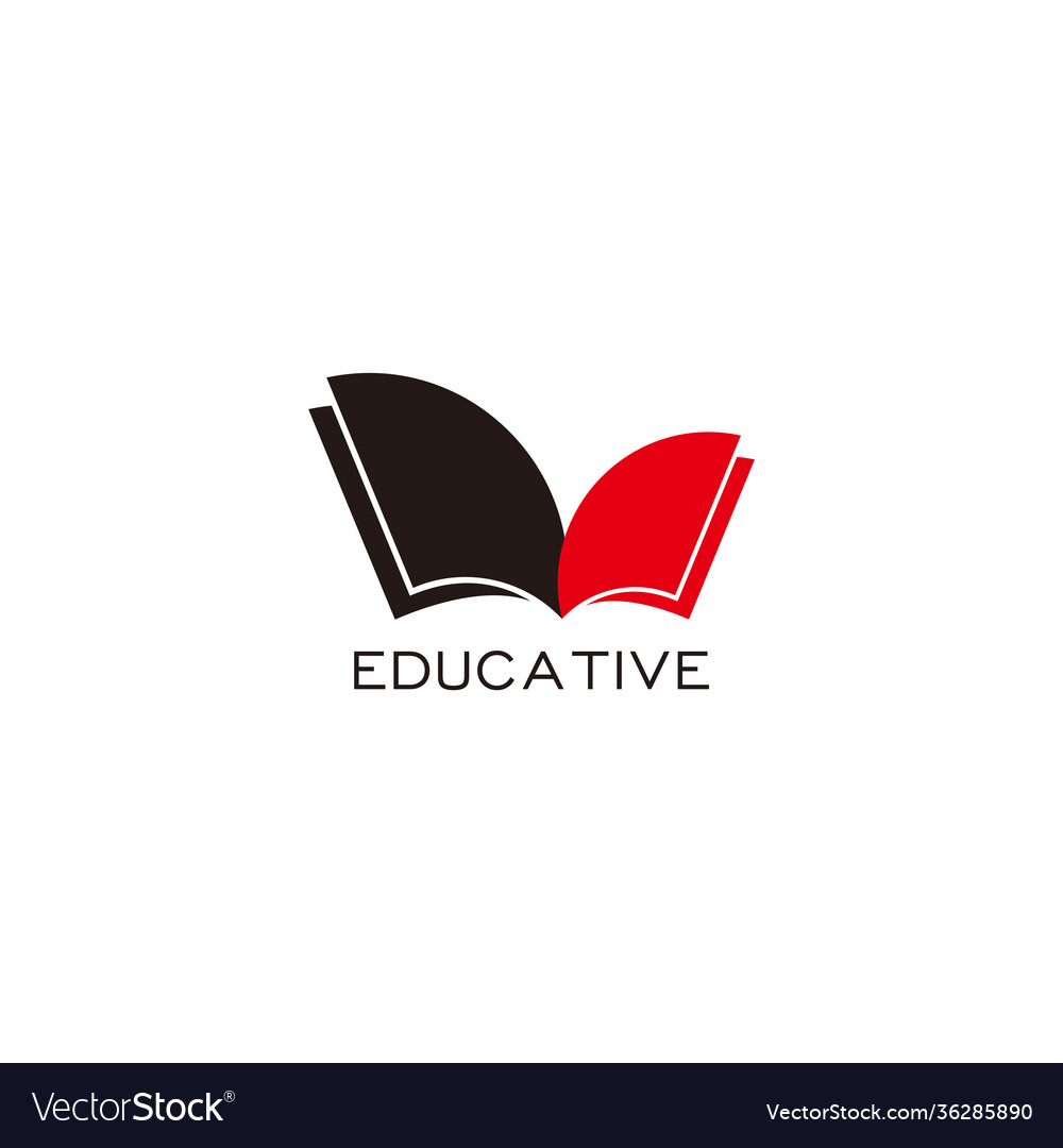 Educative colorful books symbol logo Royalty Free Vector