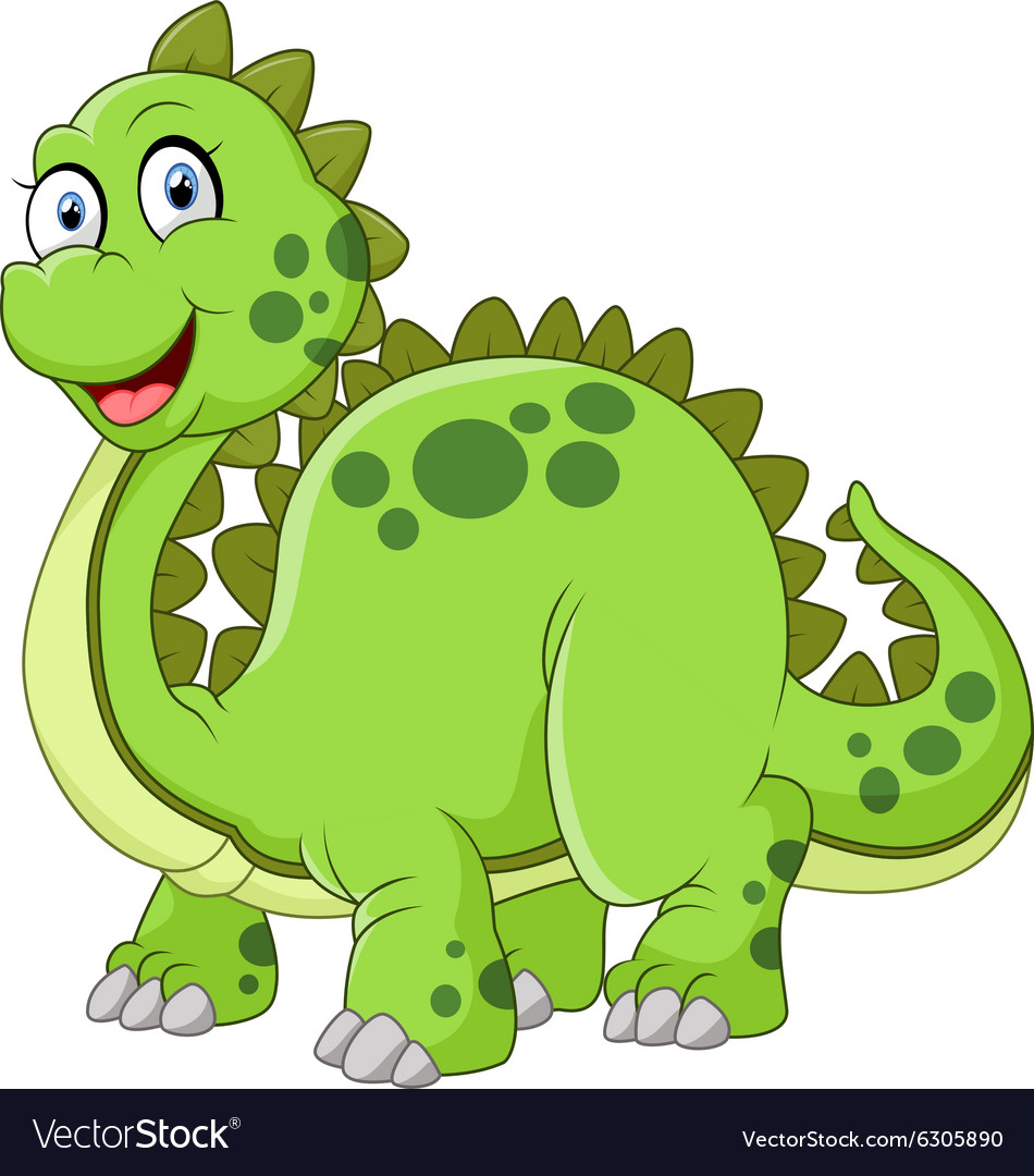 Green dinosaur with spikes tail Royalty Free Vector Image