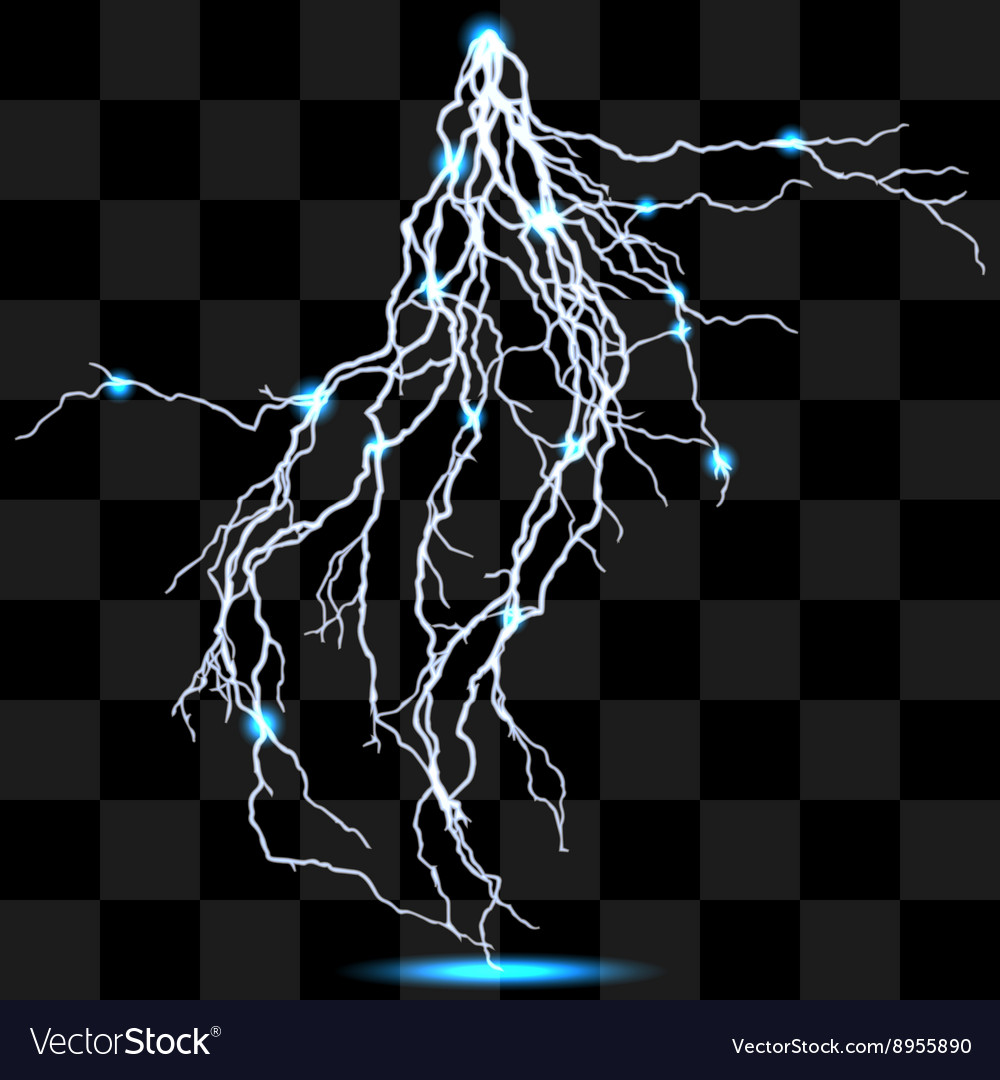 Isolated realistic lightnings with transparency