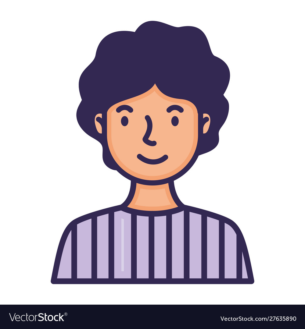 Man face avatar character fill style