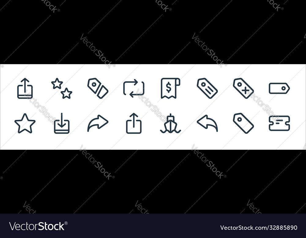 Marketplace line icons linear set quality vector image Marketplace line icons linear set quality