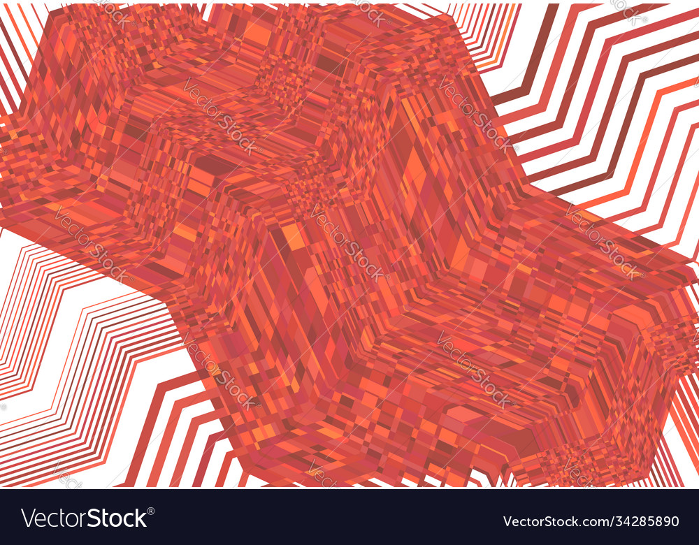 Mosaic background tessellation pattern red wavy