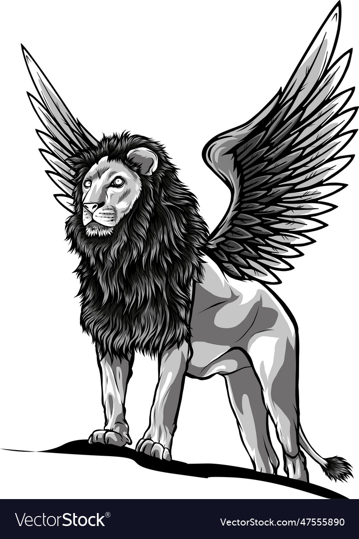 Mythical winged lion Royalty Free Vector Image