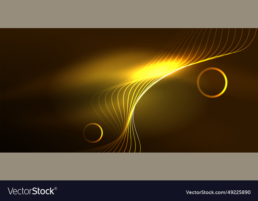 Neon lines and waves abstract background techno