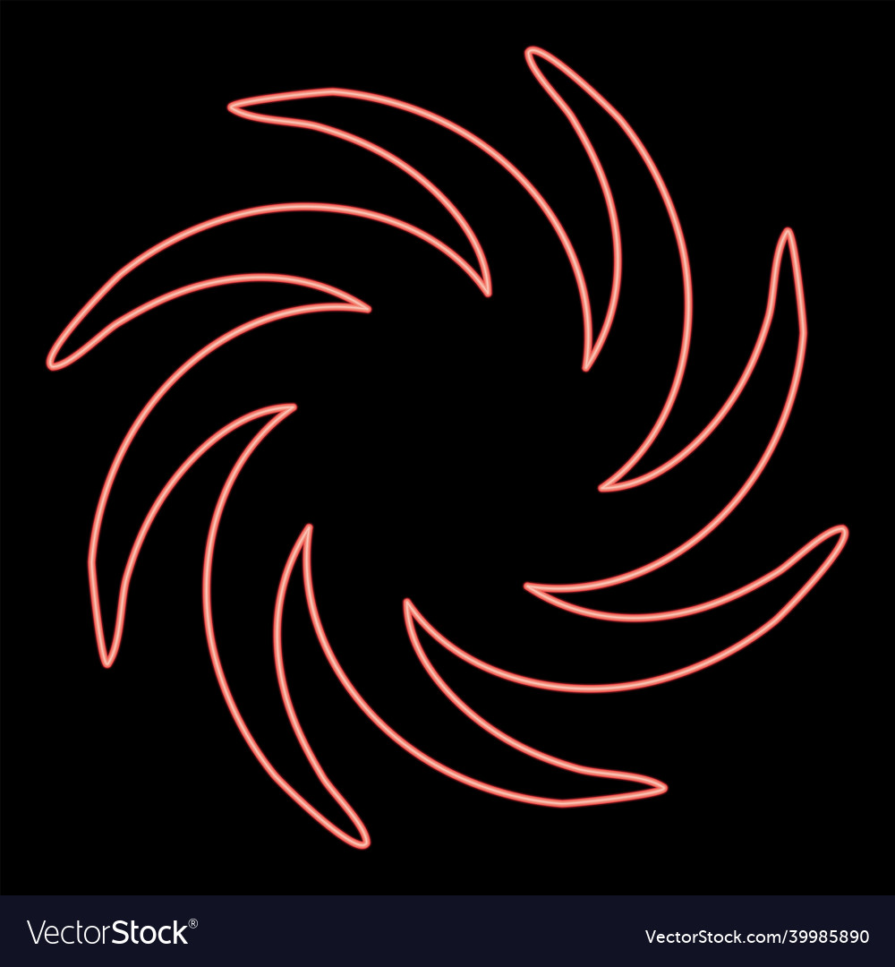Neon whirpool red color flat style image