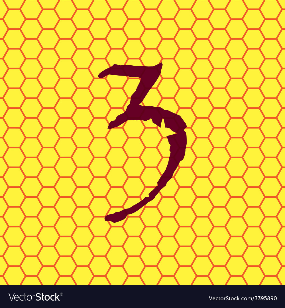 Number three icon symbol flat modern web design