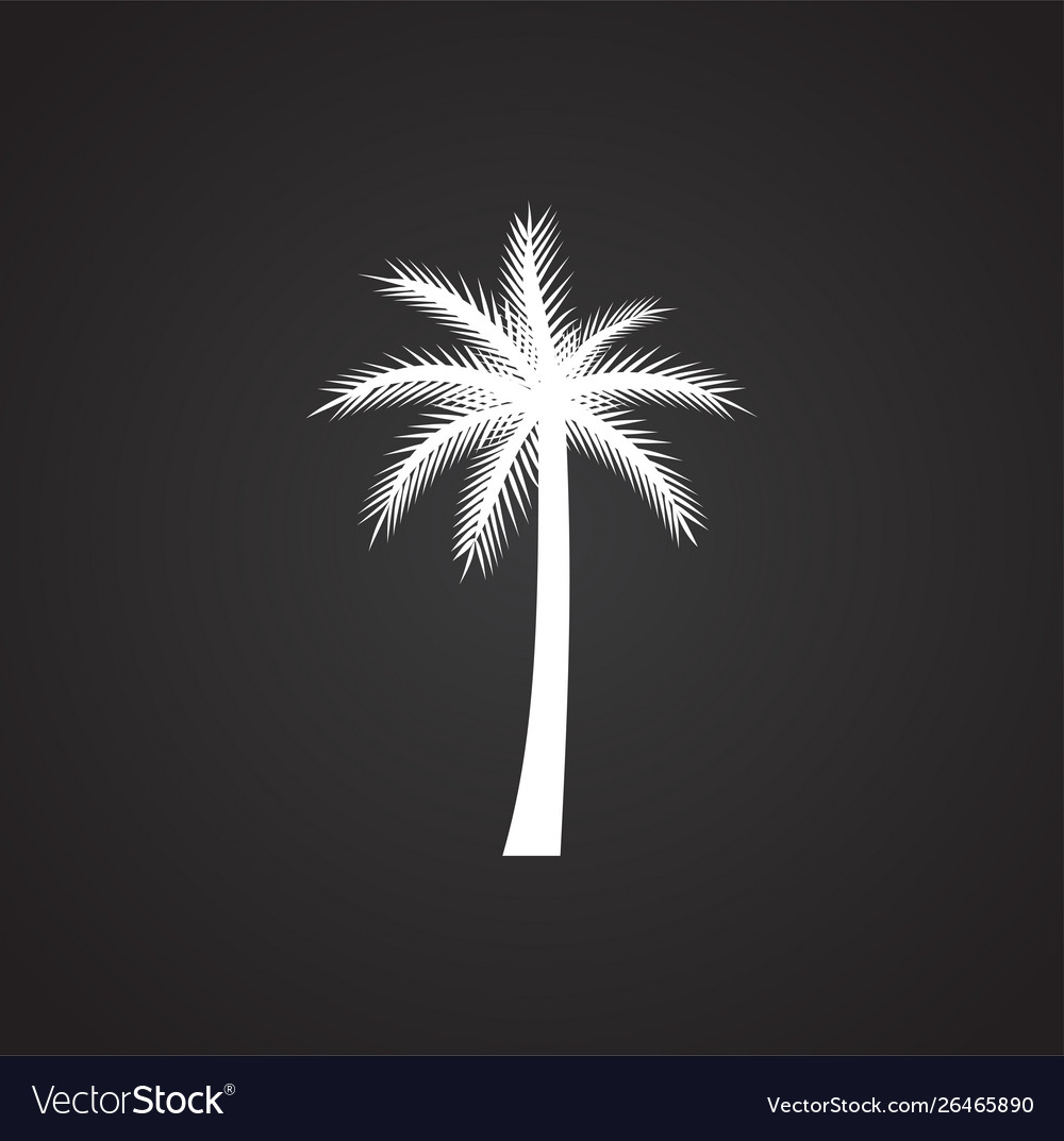 Palm tree icon on background for graphic and web Vector Image Palm tree icon on background for graphic and web