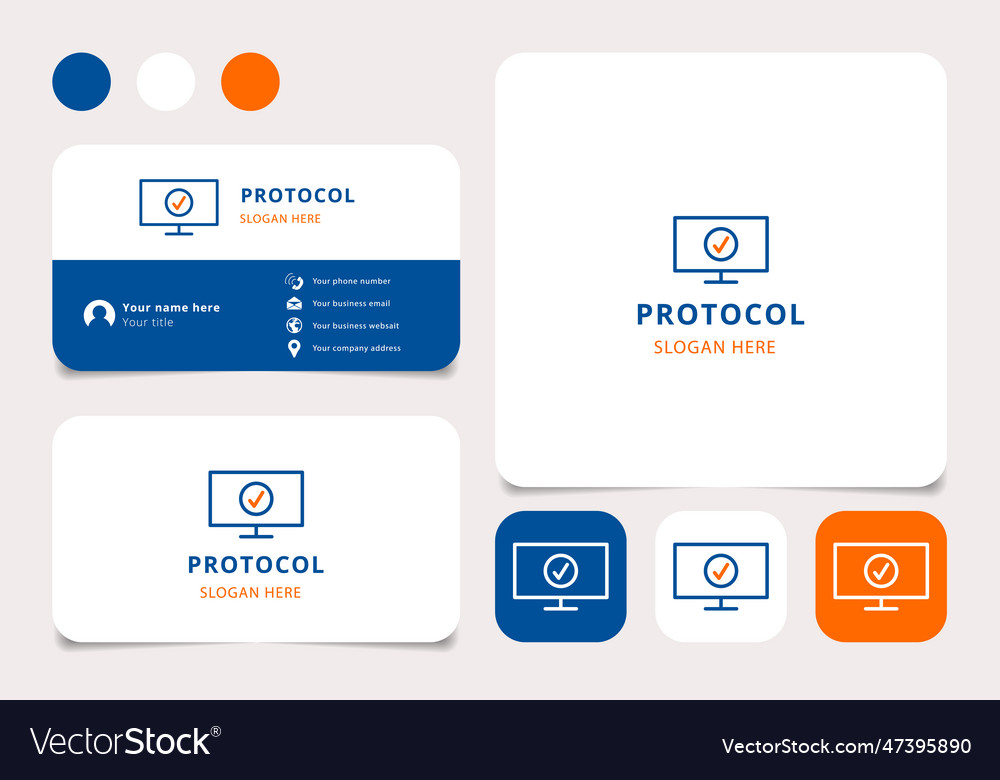 Protocol logo design with editable slogan vector image Protocol logo design with editable slogan